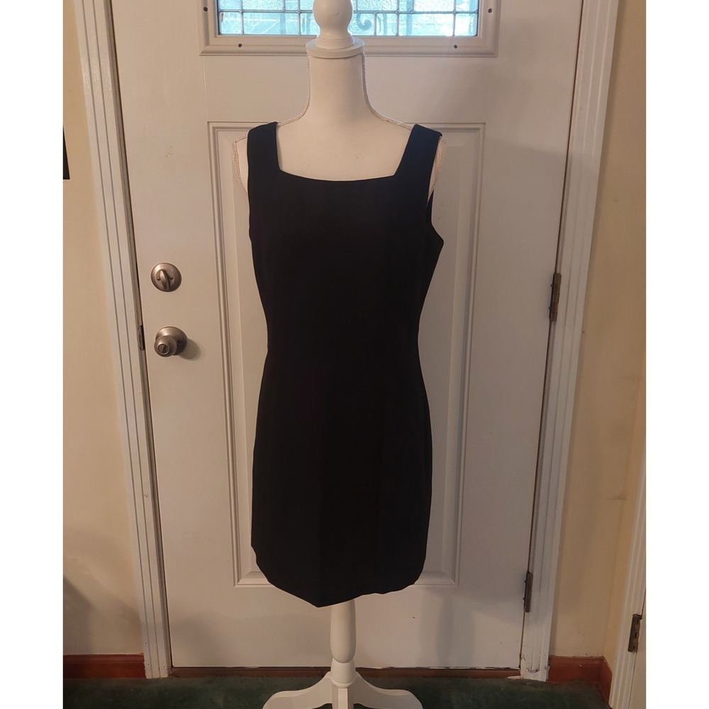 Datiani New York Womens 10 Sheath Dress Sleeveless Lined Wide Strap Dressy Black